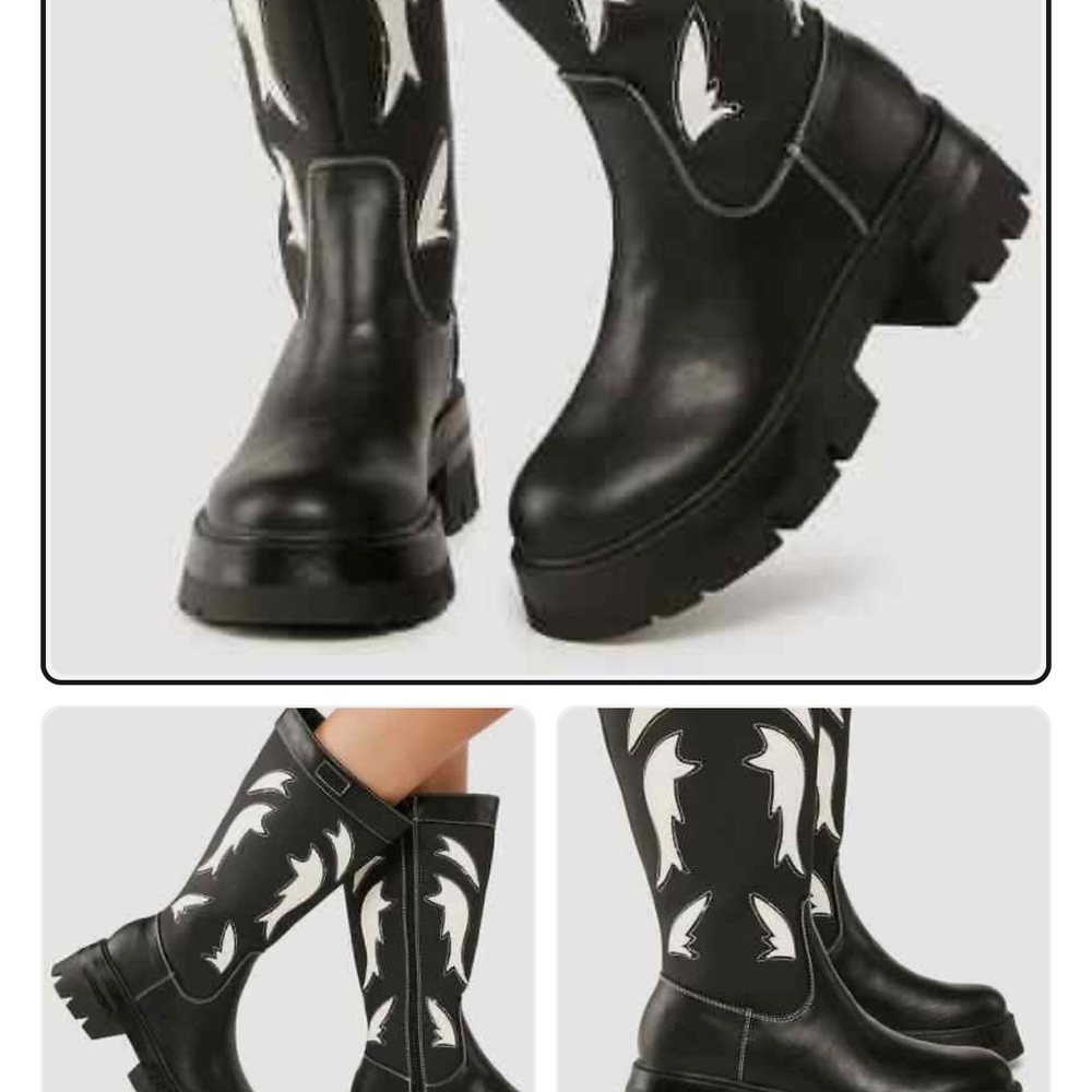 Black and White Women's Boots
